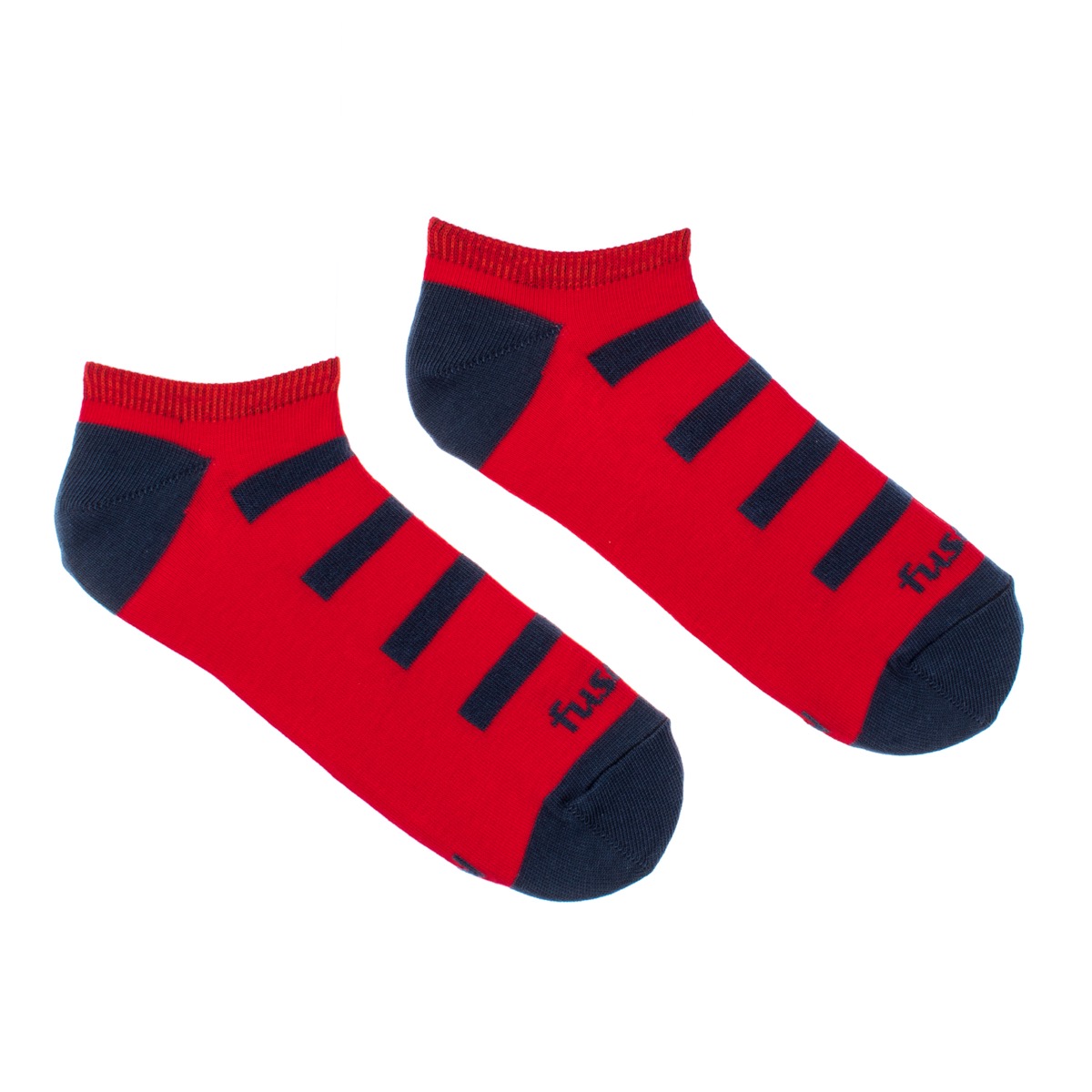 Kotníkové ponožky Proužkáč červený Fusakle