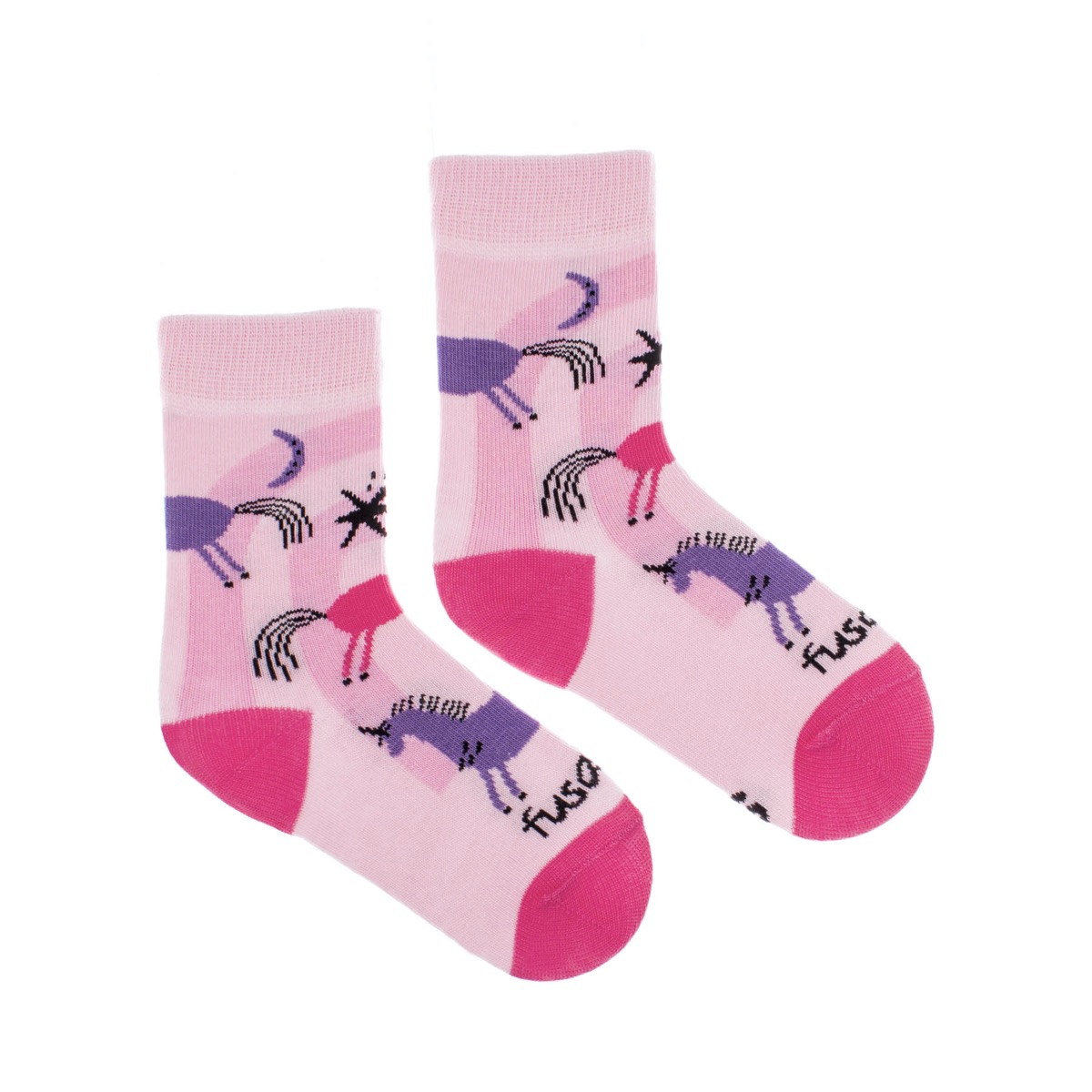 Dětské ponožky Jednorožec růžový Fusakle