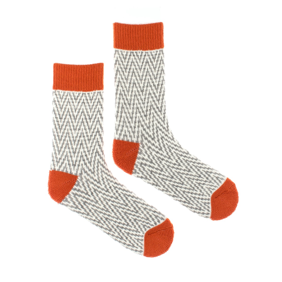 Vlněné ponožky merino Vlnáč Cikcak Oranž Fusakle