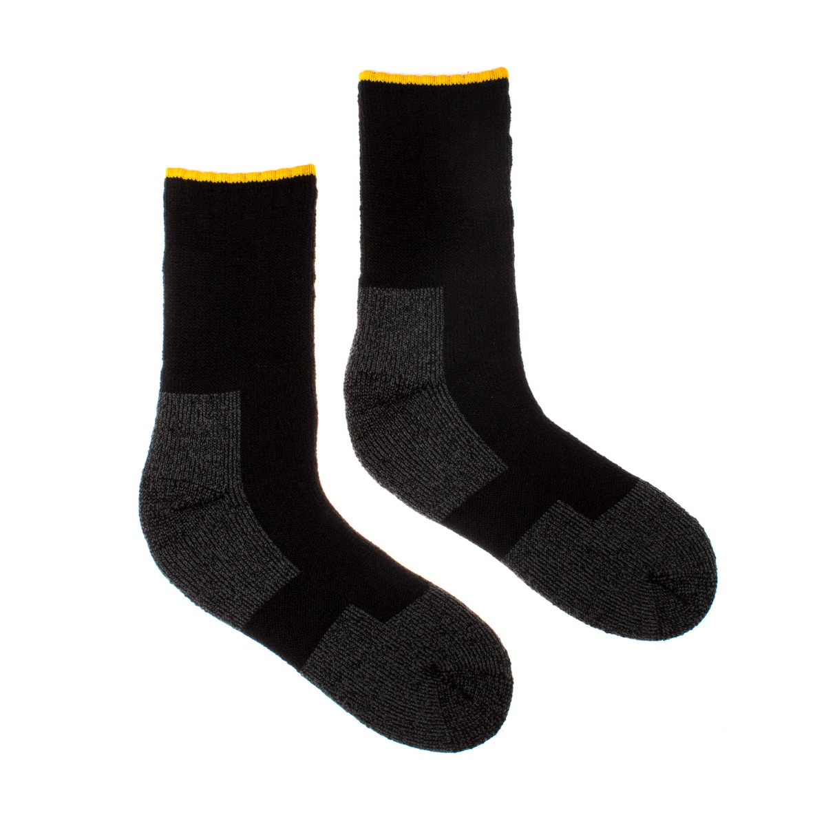 Vlněné ponožky Vlnáč Černý Žluto proužek Fusakle
