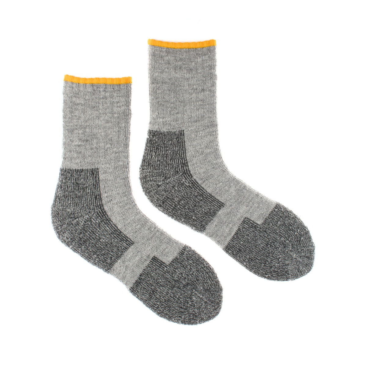 Vlněné ponožky merino Vlnáč Šedý Žluto proužek Fusakle