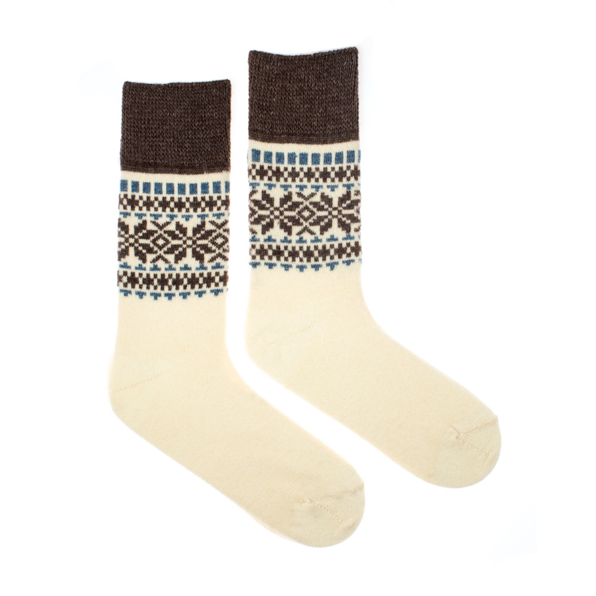 Vlněné ponožky Vlnáč Dvouvločka hnědomodrý Fusakle