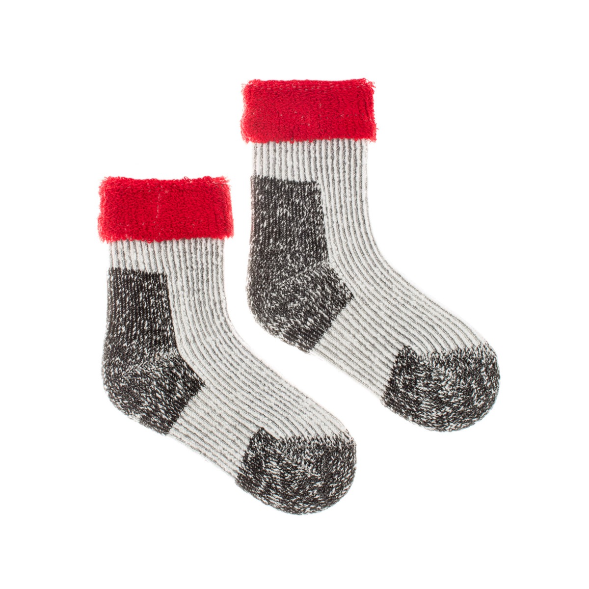Dětské vlněné ponožky merino Vlnáč Kožich červený Fusakle