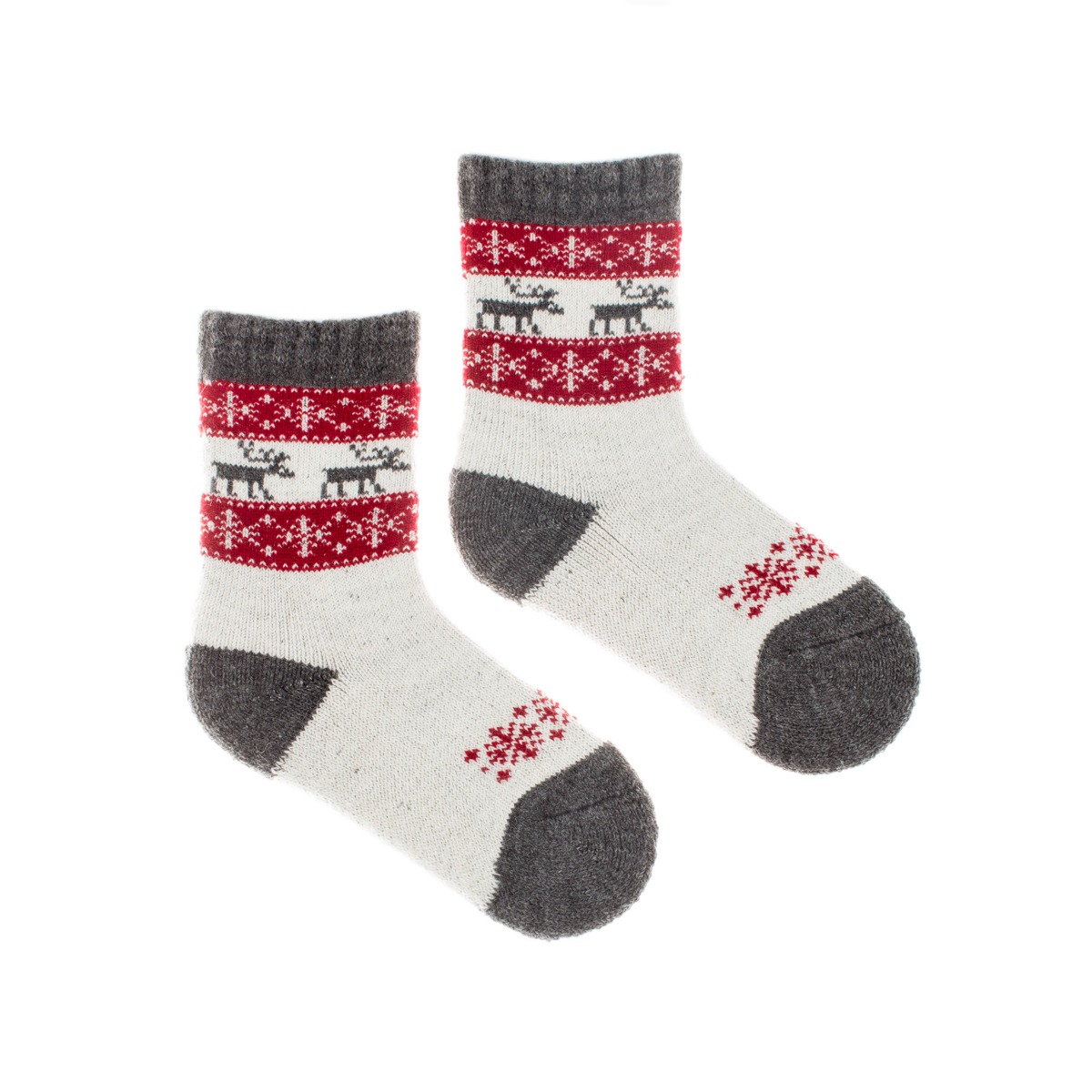 Dětské vlněné ponožky merino Vlnáč Sob červený Fusakle