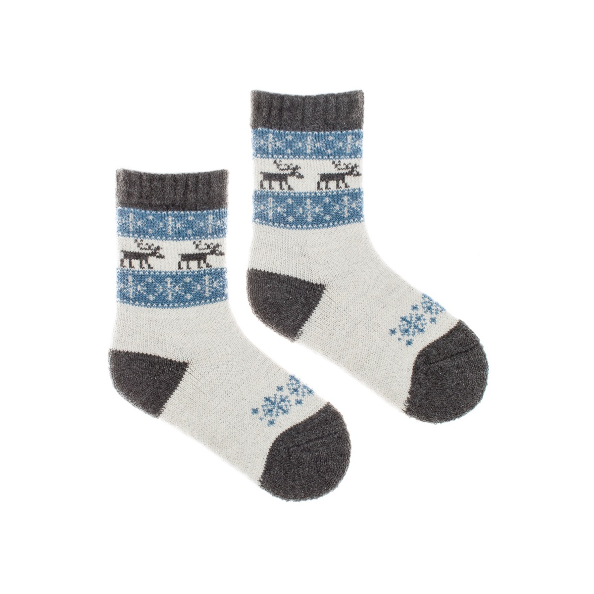 Dětské vlněné ponožky merino Vlnáč Sob modrý Fusakle
