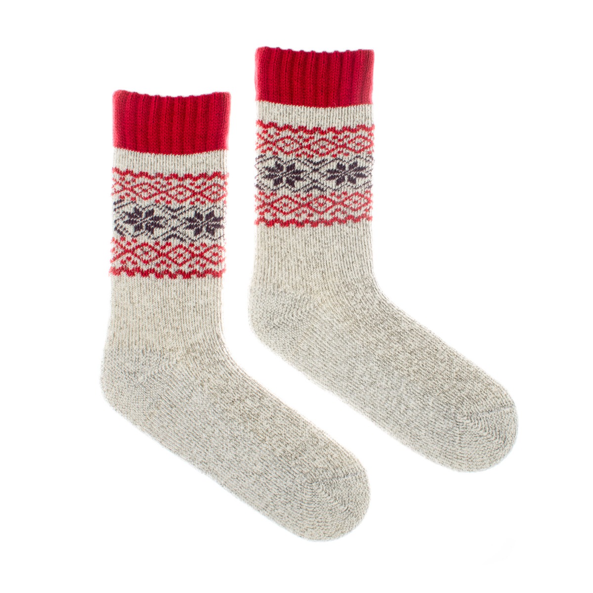 Vlněné ponožky merino Vlnáč Termo vločka červená Fusakle