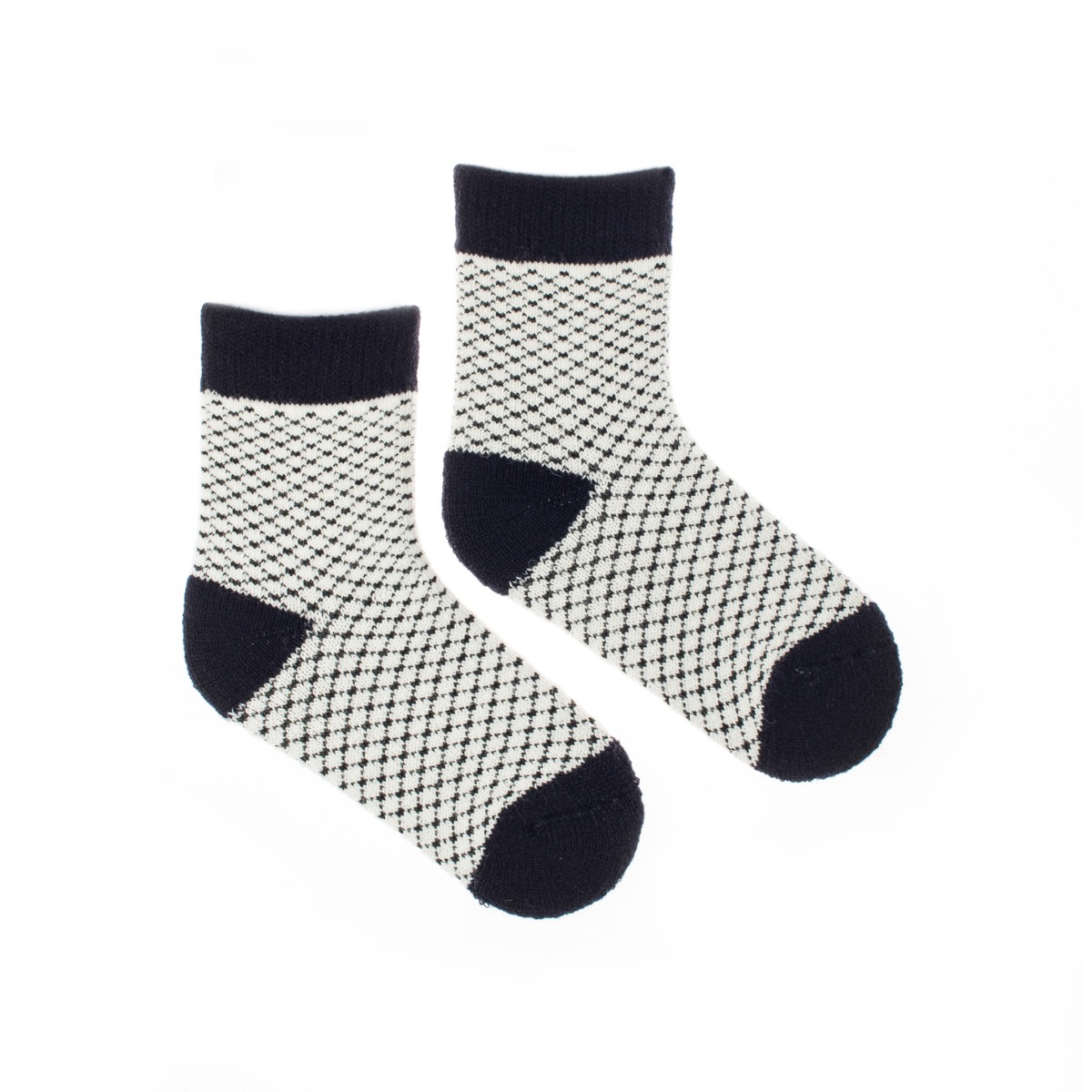 Dětské vlněné ponožky Vlnáč Mřížka modrá Fusakle