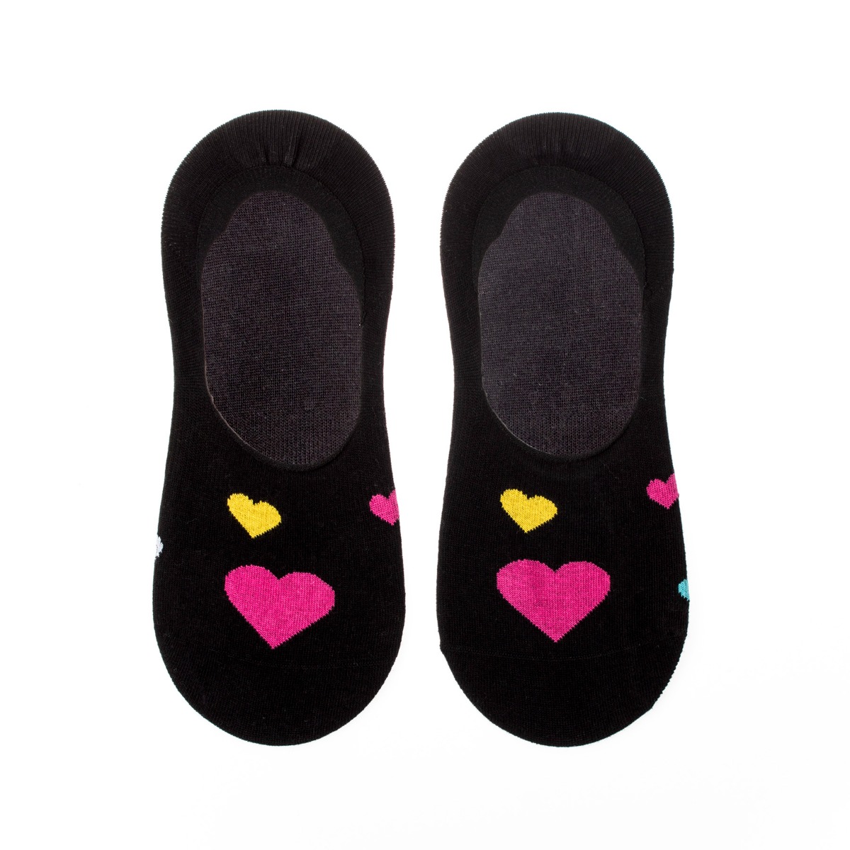 Neviditelné ponožky Feetee Hearts black Fusakle