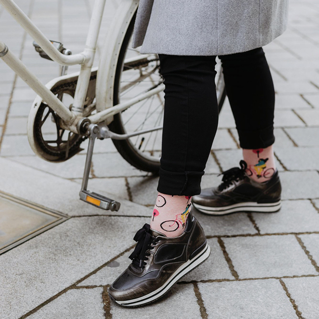 Ponožky Cyklistka v meste