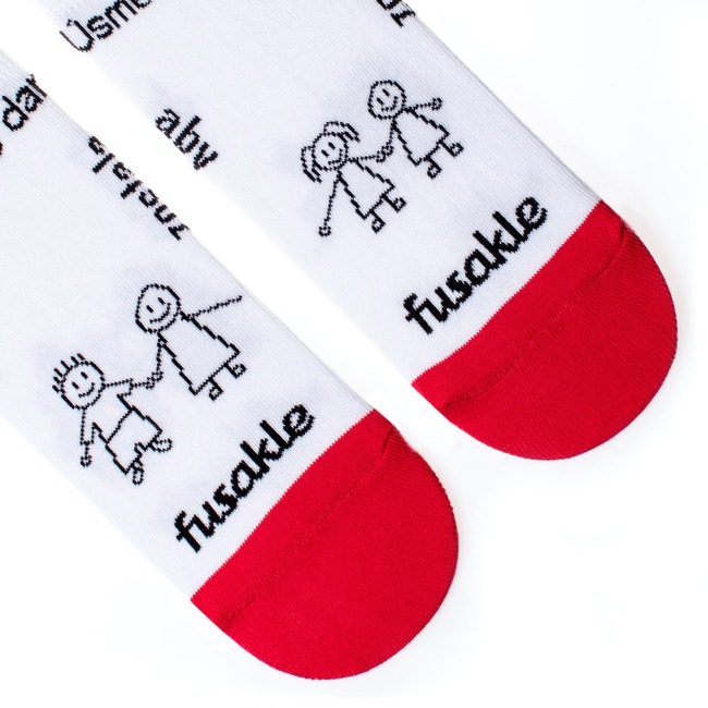 Členkové ponožky Úsmev ako dar Rodina biele