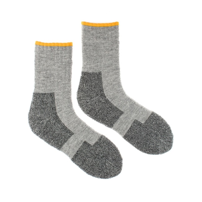 Vlnené ponožky Vlnáč Sivý Žlto pásik