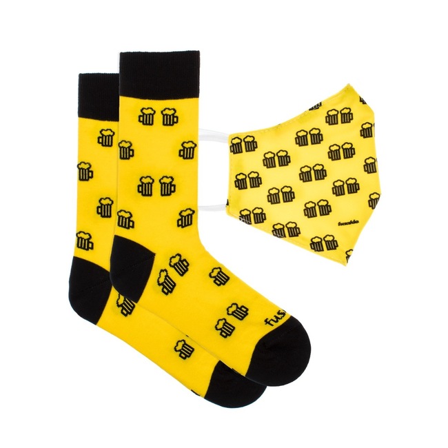 Set Na zdravie žlté rúško + ponožky
