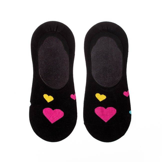 Neviditeľné ponožky Feetee Hearts black