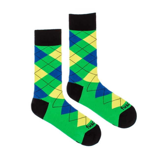 Ponožky Karo zelené