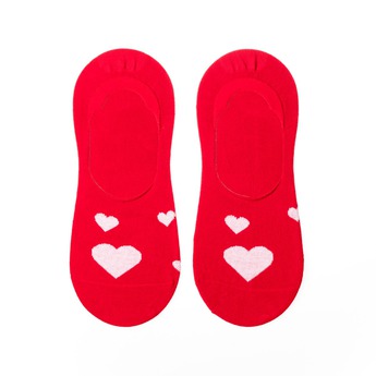 Neviditelné ponožky Feetee Hearts red