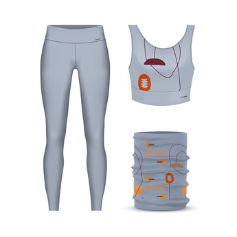 Set legíny + crop top + šatka zadarmo Elementy Voda