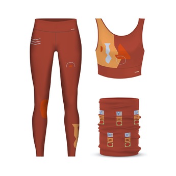 Set legíny + crop top + šátek zdarma Elementy Země