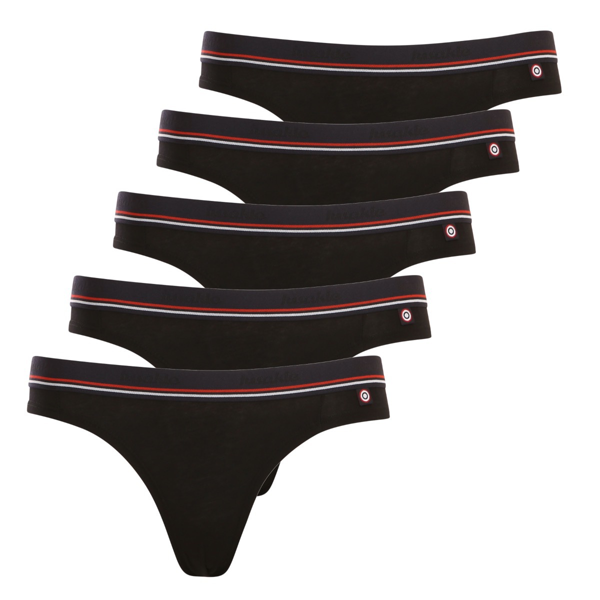 5-pack dámske bikiny Fusakle bavlna čierne