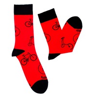 Ponožky Cyklista retro červený