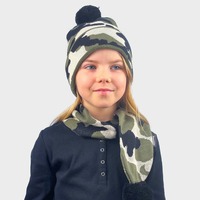 Detský set čiapka + šál Maskáč zimný
